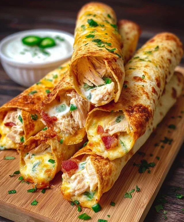 Jalapeno Popper Chicken Taquitos