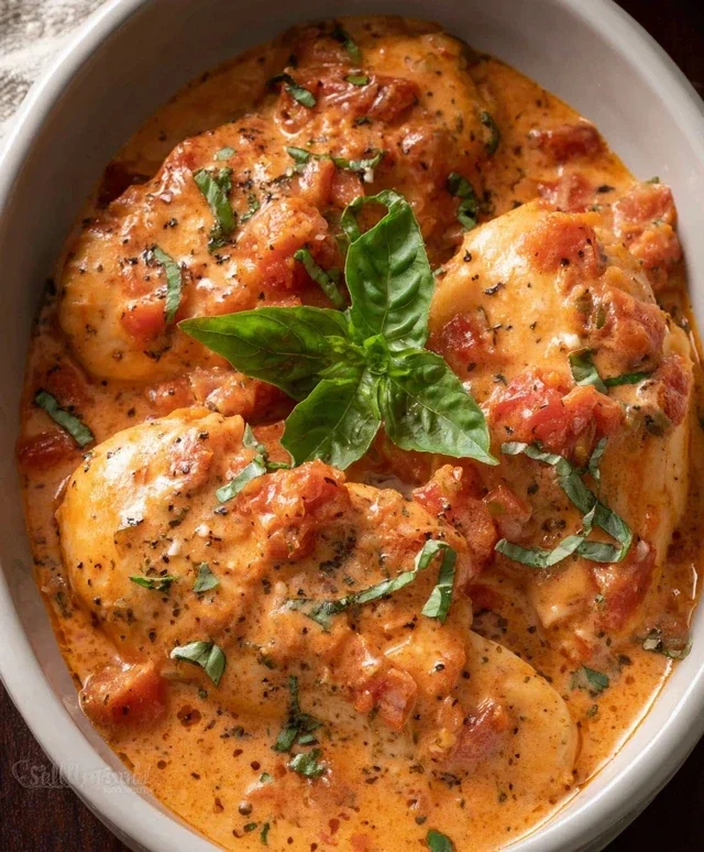 Slow Cooker Creamy Tomato Basil Chicken
