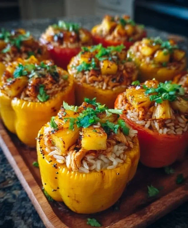 Teriyaki Pineapple Chicken and Rice Stuffed Peppers: A Sweet and Savory Meal