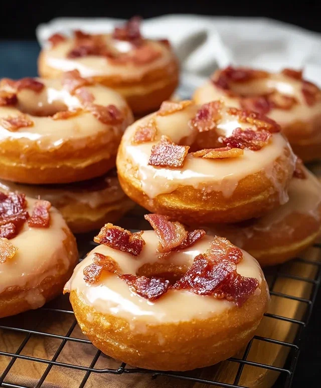 Maple Beef Beef Bacon Doughnuts