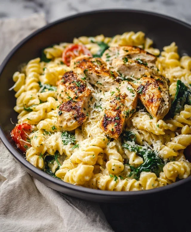 Healthy Garlic Parmesan Chicken Pasta