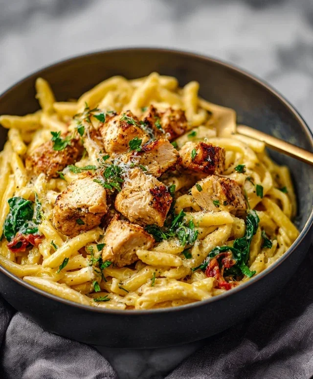 Healthy Garlic Parmesan Chicken Pasta