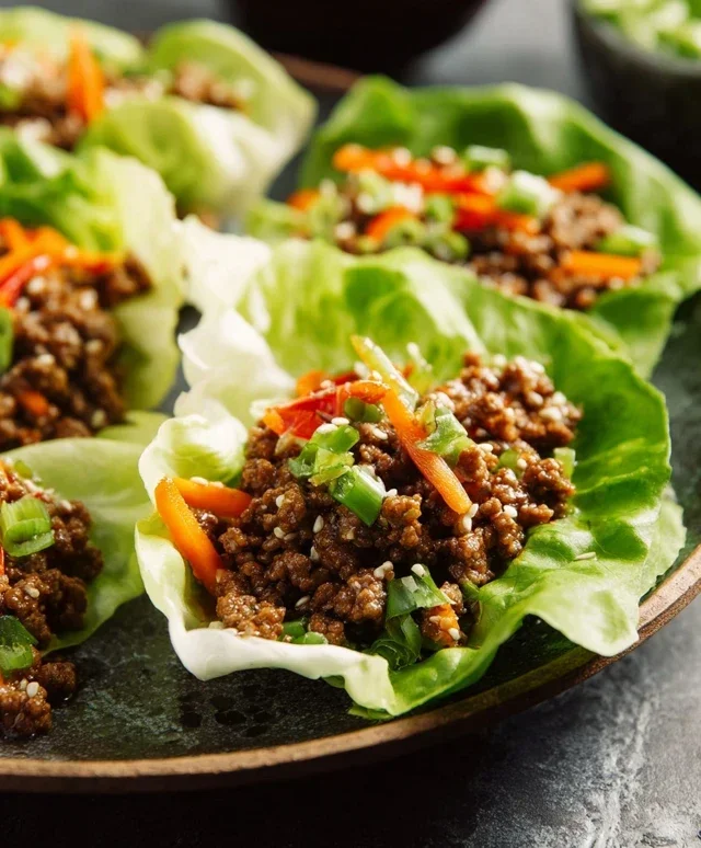 Asian Style Ground Beef Lettuce Wraps
