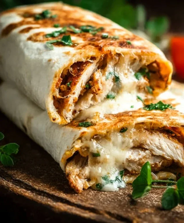 Cheesy Garlic Chicken Wraps
