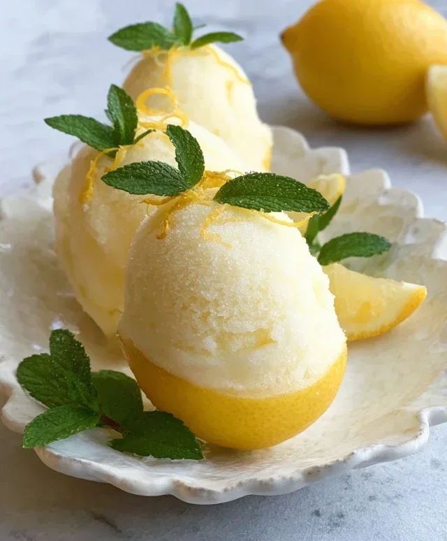 Sorbetto di Limone Dressed Up in a Frozen Lemon Shell