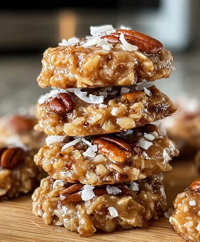 No Bake Pecan Coconut Praline Cookies