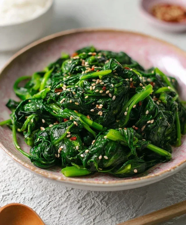Korean Spinach Side Dish (Sigeumchi Namul)