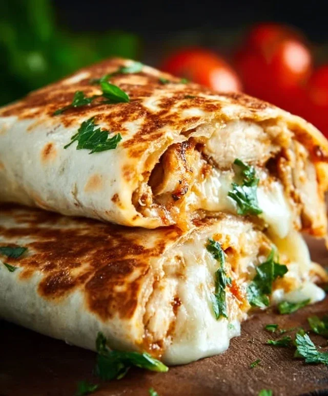 Cheesy Garlic Chicken Wraps