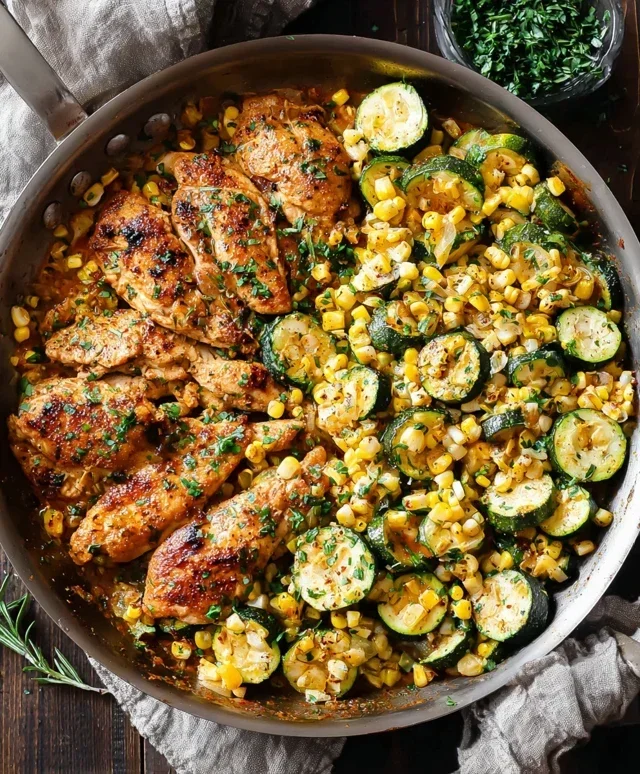 Garlic Butter Chicken with Zucchini and Corn - One-Pan, 30-Minute Meal