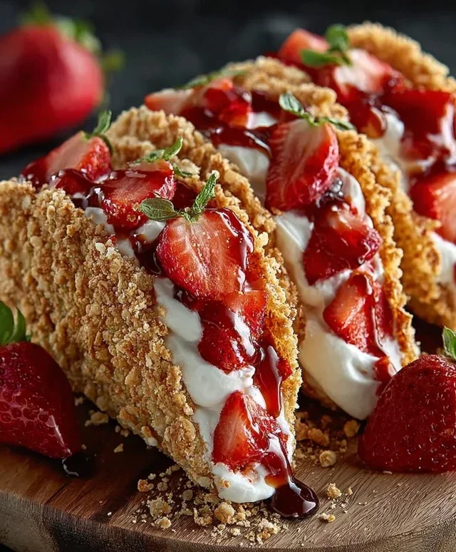 Strawberry Crunch Cheesecake Tacos