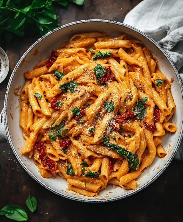 Vegan Creamy Sun Dried Tomato Pasta Recipe
