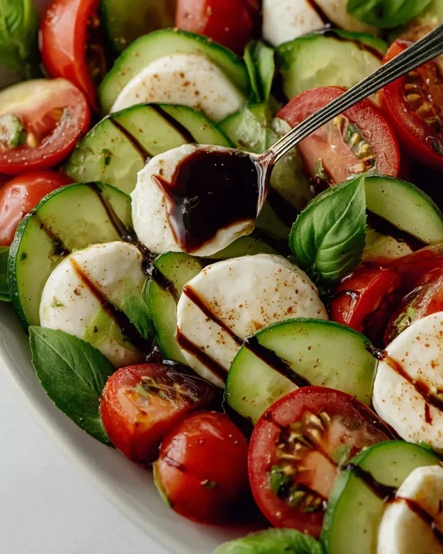 Fresh Cucumber Caprese Salad