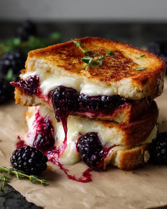 Blackberry Balsamic and Brie Grilled Cheese
