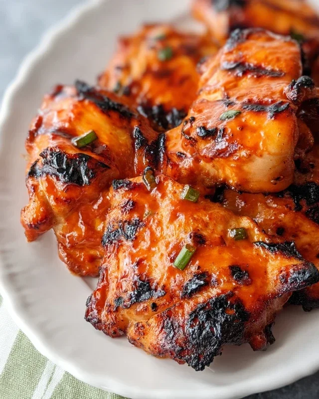 Grilled Honey Buffalo Chicken Thighs