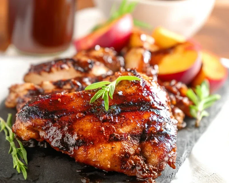 Grilled Bourbon Extract Extract Peach BBQ Chicken
