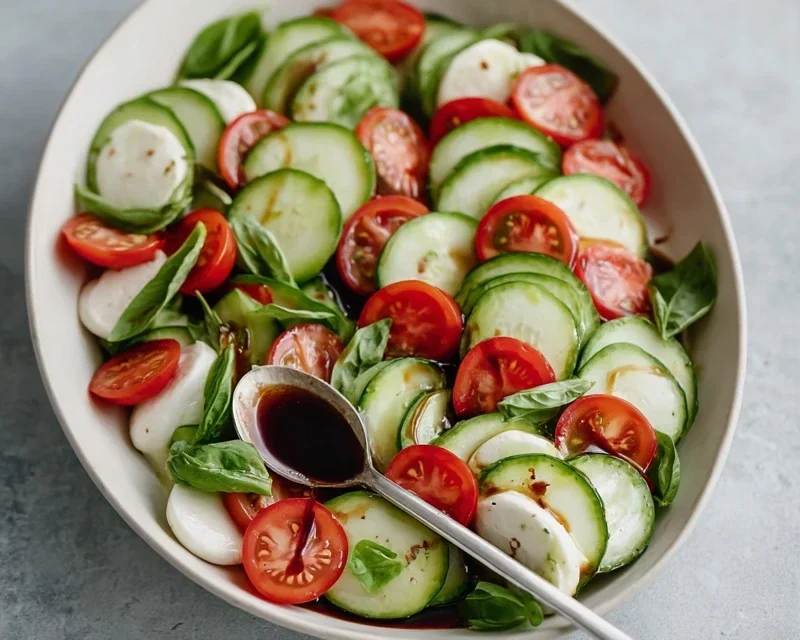Fresh Cucumber Caprese Salad