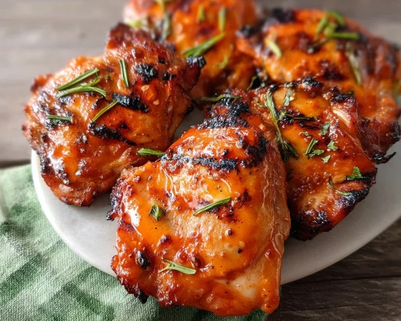 Grilled Honey Buffalo Chicken Thighs