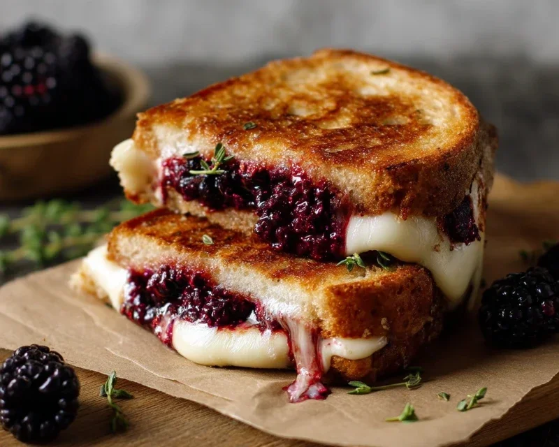 Blackberry Balsamic and Brie Grilled Cheese