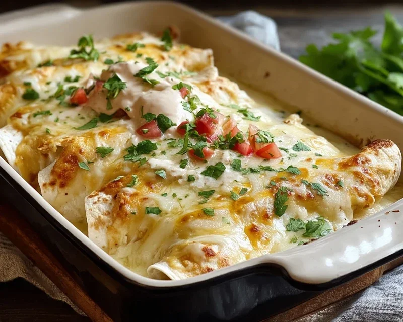 Creamy White Chicken Enchiladas