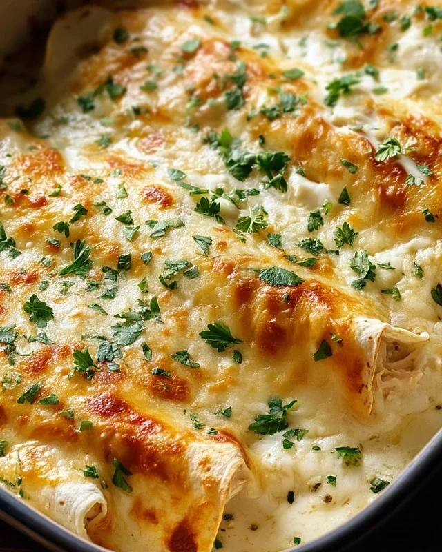 Creamy White Chicken Enchiladas