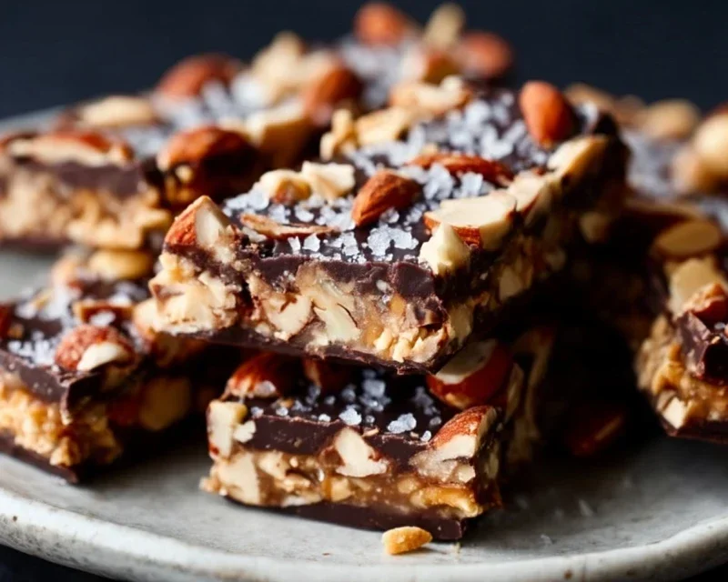 Dark Chocolate and Sea Salt Nut Bars