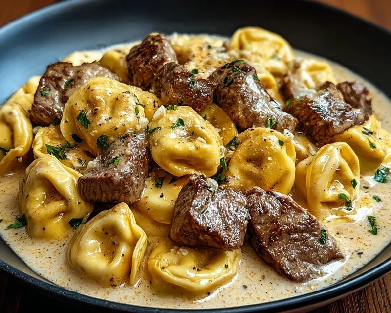 Cracked Garlic Steak Tortellini in Creamhouse Sauce Bliss