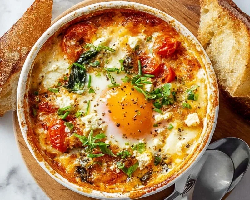 Baked Feta Eggs