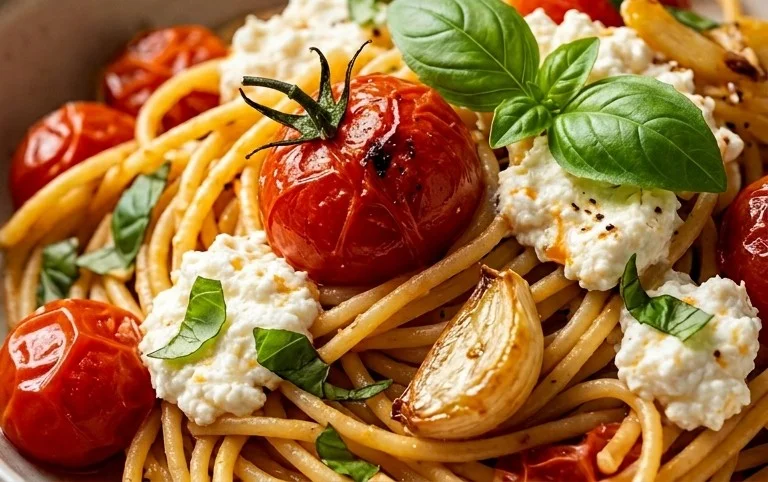Roasted Tomato and Garlic Ricotta Pasta