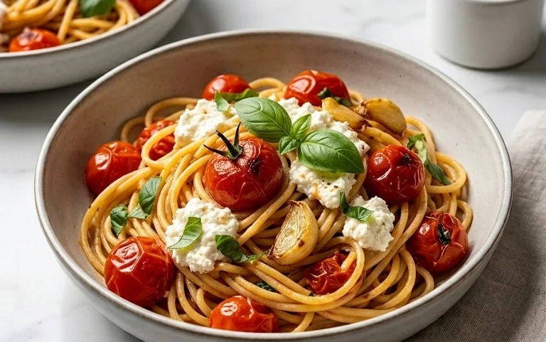 Roasted Tomato and Garlic Ricotta Pasta