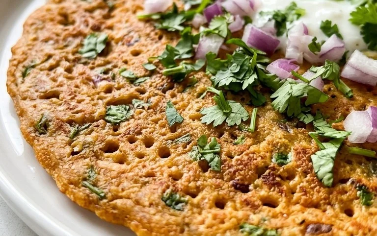 Masoor Dal Chilla | Savory Red Lentil Pancakes