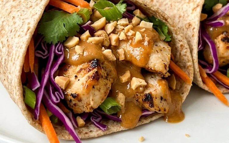 Thai Peanut Chicken Wraps