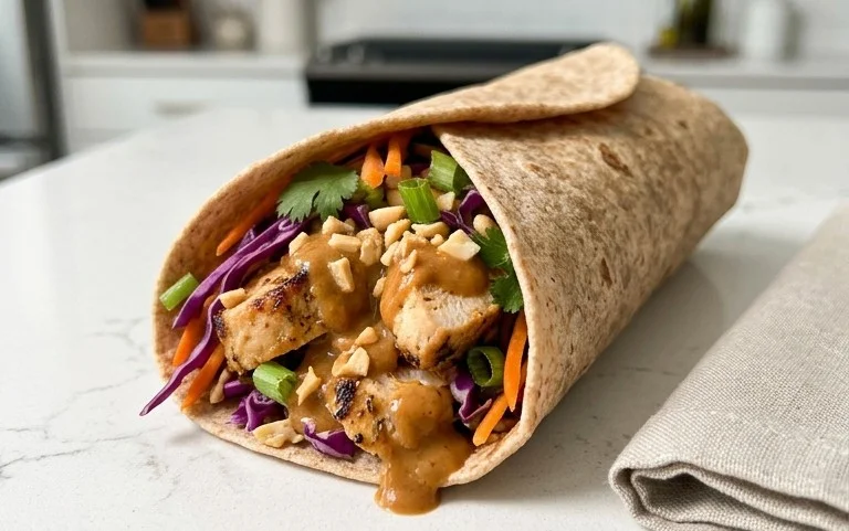 Thai Peanut Chicken Wraps