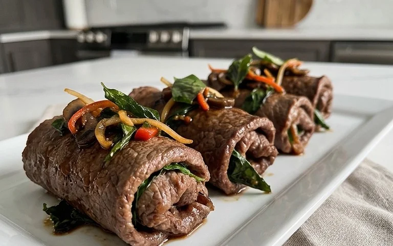 Thai Basil Beef Rolls