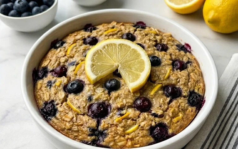 Lemon Blueberry Baked Oats