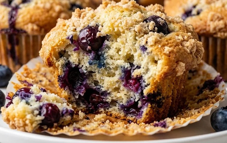 Sour Cream Blueberry Muffins