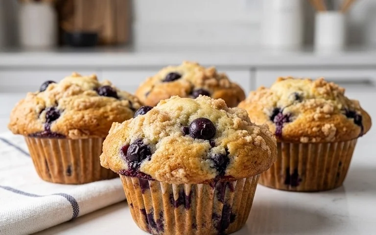 Sour Cream Blueberry Muffins