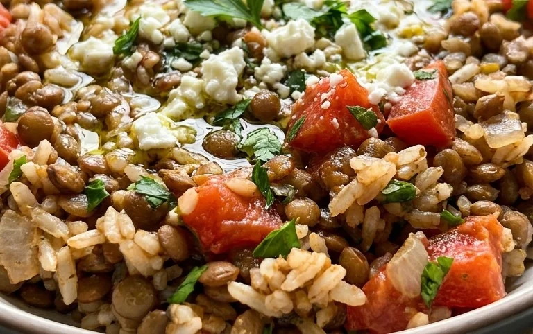 Easy Mediterranean Lentils and Rice