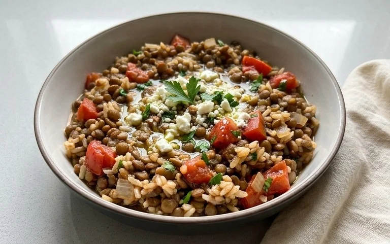 Easy Mediterranean Lentils and Rice