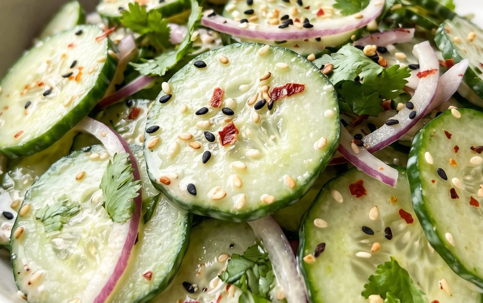 Creamy Asian Cucumber Salad Bowl