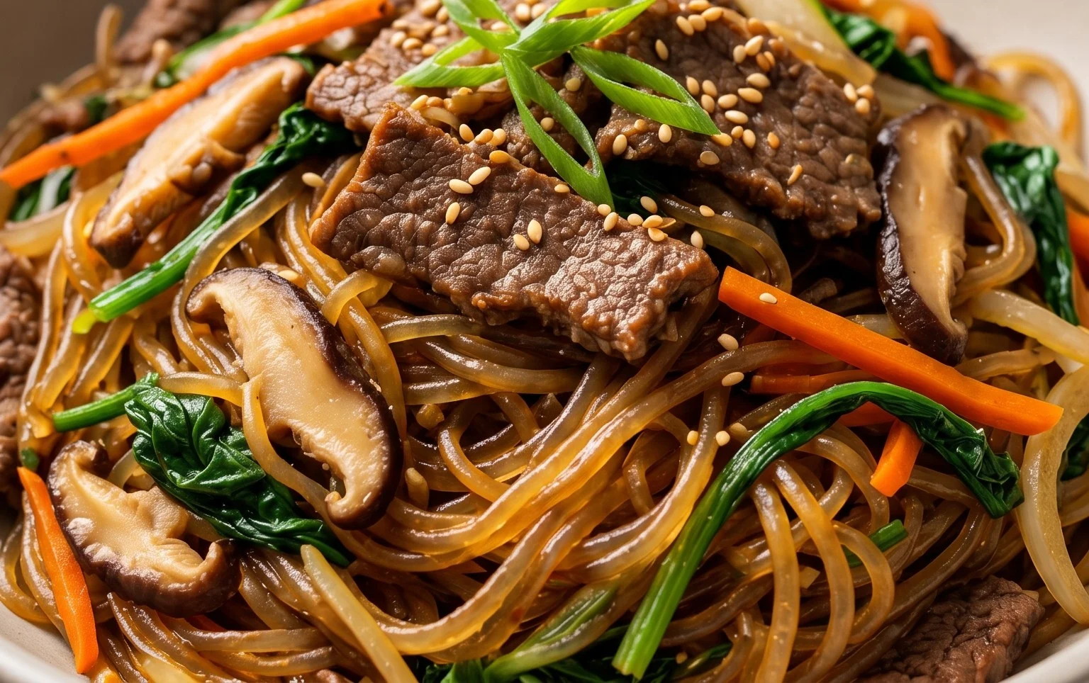 Japchae (Korean Glass Noodle Stir Fry)
