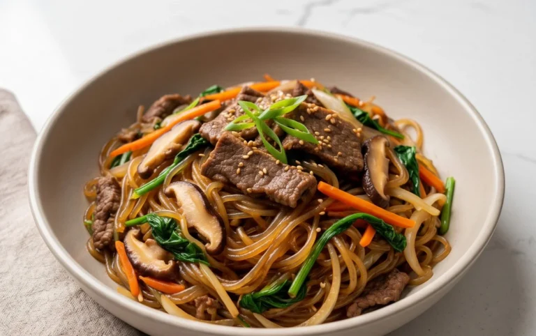 Japchae (Korean Glass Noodle Stir Fry)
