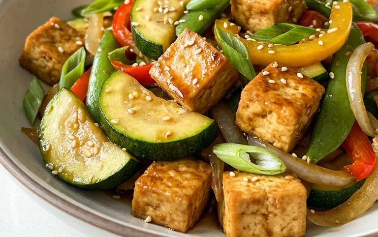 Zucchini Stir Fry With Tofu (Vegan)