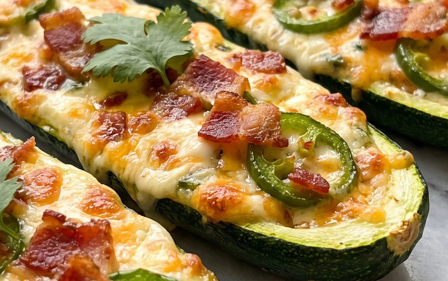Jalapeno Popper Zucchini Boats