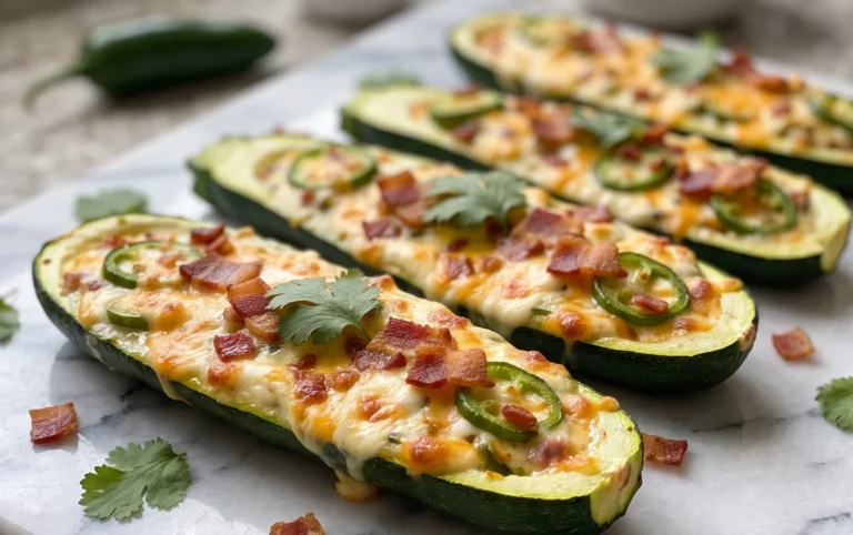 Jalapeno Popper Zucchini Boats