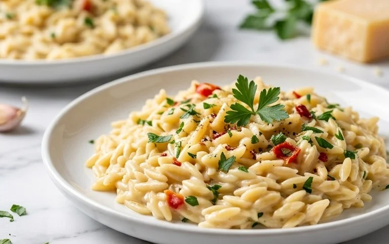 Creamy Garlic Parmesan Orzo
