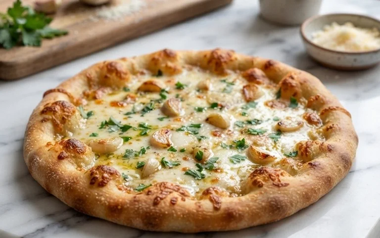 buttery garlic pizza