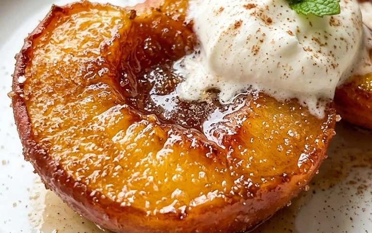Cinnamon Sugar Baked Peaches