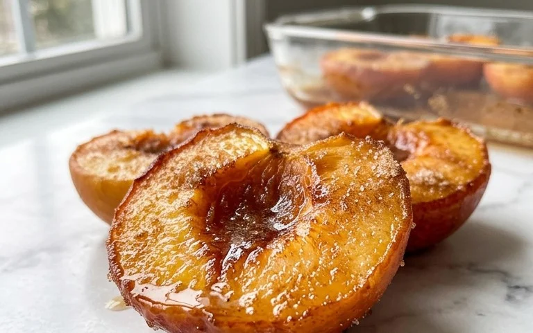 Cinnamon Sugar Baked Peaches