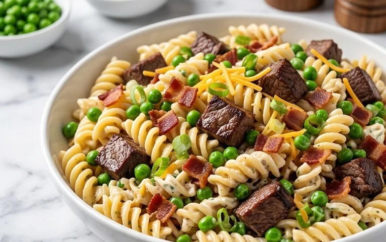 Beef Bacon Ranch Pasta Salad