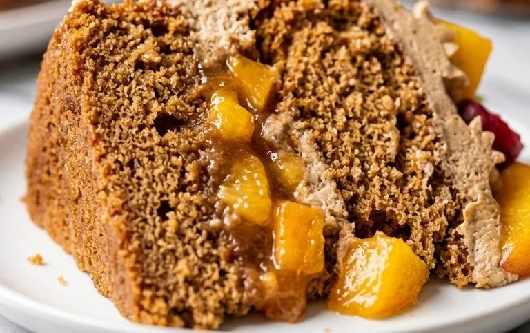 Brown Sugar Layer Cake with Peach Filling